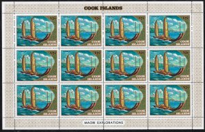 ZAYIX Cook Islands 357 MNH Mini-sheet  1/2c Polynesian Sail Boat 072422SL02M
