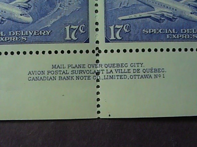 CANADA # CE4-MINT/NH--INSCRIPTION BLOCK OF 4--AIR-MAIL/SPECIAL DELIVERY--1947