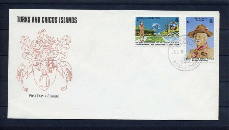 1992 Turks & Caicos Scout 17th World Jamboree Korea FDC