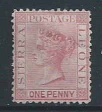 Sierra Leone #6 MH 1p Queen Victoria Wmk. 1 Sdwys Perf 12 1/2