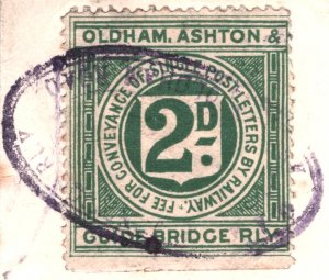 GB Lancs RAILWAY Cover 2d Letter Stamp 1905 *Oldham Rd Manchester* Station R145d 