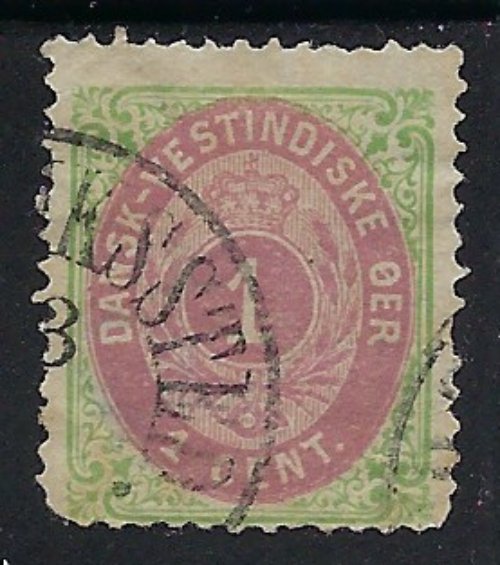 Danish West Indies 5 Used 1874 issue; lots of short perfs (an1699)