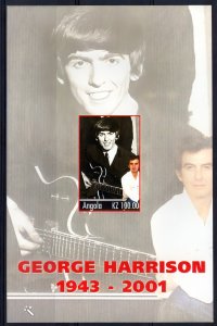 Angola 2001 THE BEATLES GEORGE HARRISON 1943-2001 Souvenir Sheet IMPERFORATED