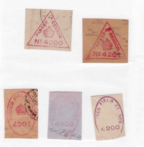 Canada Military Censor Markings Used in Europe During WWI Postal Militaria