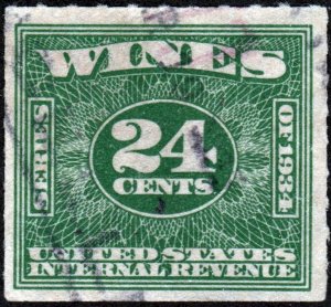 RE100 24¢ Wine Revenue Stamp (1934) Used