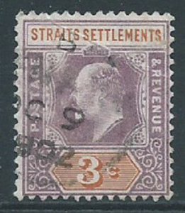 Straits Settlements, Sc #94, 3c Used