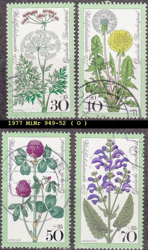 GERMANY BUND [1977] MiNr 0949-52 ( O/used ) Blumen