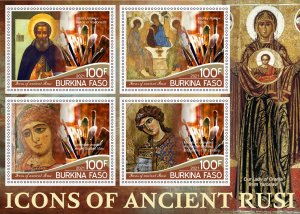 Stamps. Icons, Orthodoxy 2021 year 1+1 sheets perforated