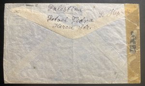 1940s Petah Tiqva Palestine Airmail Censored Cover To Louisville KY USA 