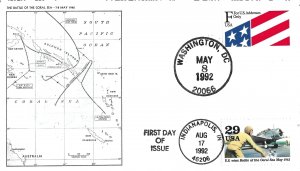 1992 FDC, #2697c, 29c World War II: 1942, K.M.C. Venture