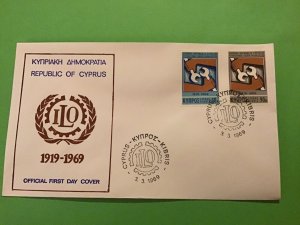 Cyprus First Day Cover International Labour Organisation 1969 Stamp Cover R43236