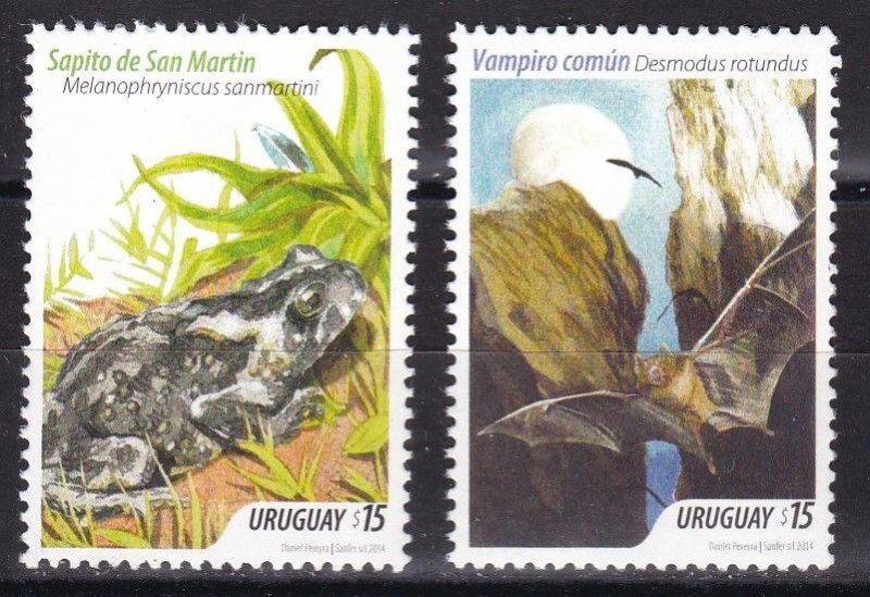 Uruguay, Fauna, Animals, Bats, Frogs MNH / 2014