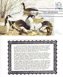 Freda Dickie FDC No. 63 of 400 #1863 John J Audubon Art Birds w/insert 1985