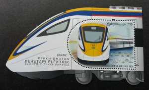 *FREE SHIP Malaysia Train ETS 2018 Railway Locomotive MS MNH *odd shape *unusual