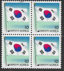 Korea #1577 MNH block of 4. Korean Flag.