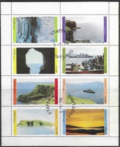 Staffa Scotland Mini Sheet used. Water scenery. Nice.  1974