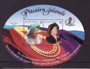 Pitcairn Is.-Sc#529-unused NH sheet-Queen Mother 100th Birth