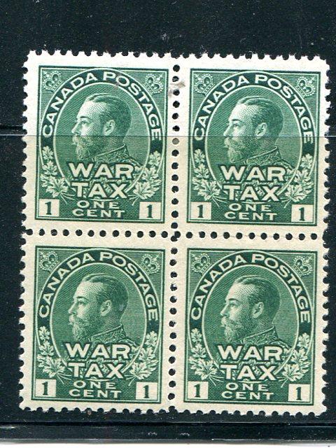 Canada #MR1 VF Block 4 bottom stamps NH