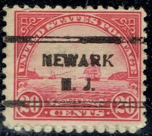 1922 20c GOLDEN GATE DLE precancel from NEWARK NJ(567-245) NORMAL! SEE NOTE