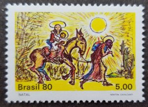 *FREE SHIP Brazil Christmas Escape To Egypt 1980 Painting Donkey (stamp) MNH