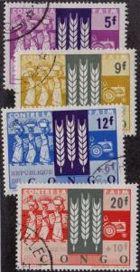 CONGO CTO Scott # B48-B51 Freedom from Hunger - remnants (4 Stamps)