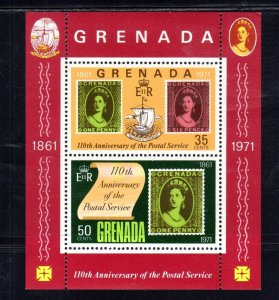 GRENADA #420a 1971 POSTAL SERVUCE 110TH ANNIV. MINT VF NH O.G S/S2