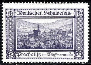 Vintage Austria Poster Stamp German School Association Bohemian Forest