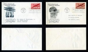 # C25 and C28 First Day Covers addressed with Artcraft cachet dated 1941