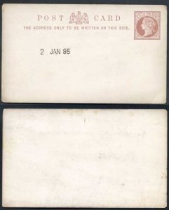 1885 ESSAY for the 1/2d Post Card Handstamped 2nd January 1885