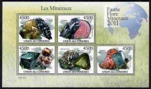 COMORO ISLANDS - 2011 - Minerals - Perf 5v Sheet #3 - MNH - Private Issue