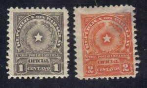 PARAGUAY SC# O19, O20 USED 1, 2c 1913