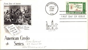 FDC 1961 SC #1144 Artcraft Cachet - Richmond VA - Single - J5306