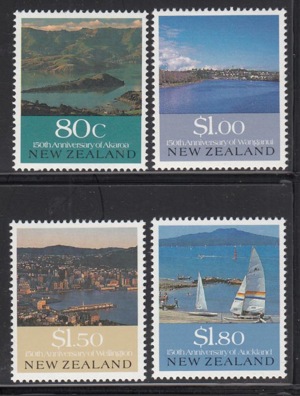 New Zealand 1990 MNH Scott #993-#996 Akaroa Harbour, Durie Hill, Mt. Victoria...