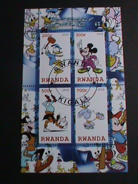 RWANDA STAMP-2010- DISNEY-CARTOON- OLYMPIC GAMES CTO S/S -VF SCOTT NOT LISTED