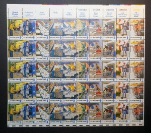 1973 Postal Employees 10 designs Sc 1498a full MNH sheet of 50 - Typical