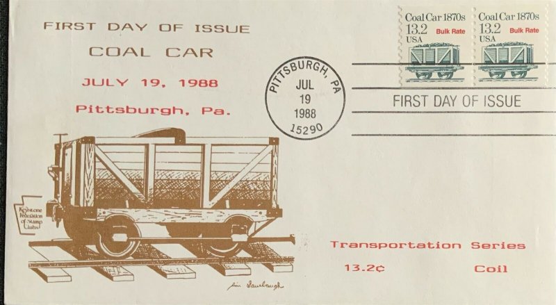 Keystone Federation Stamp Clubs 2259 Railroad Coal Car Transportation Coil Brown