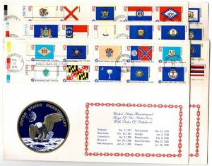 1633-82 Bi-Centennial Flags set /50 on 5 large envelopes-great metallic cachets