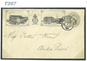 DBT287 1899	Cook & Sons Illustrated Advertising Postal Stationery E/Budapest