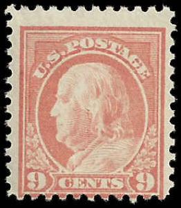 # 509 Mint Never Hinged Salmon Red Ben Franklin