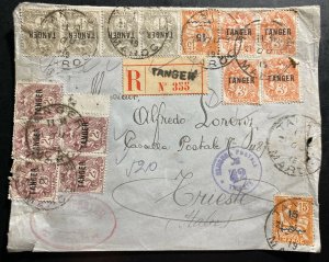 1919 Tanger French Morocco Registered Front Cover To Trieste Italy Sc#72-4