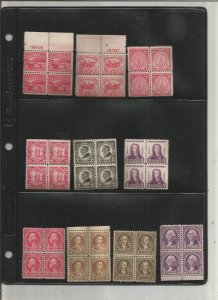 US EARLY 1900'S BLOCK OF 4 COLLECTION, ALL MLH/MNH