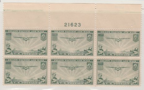U.S. Scott #C21 Airmail Stamp - Mint NH Plate Block