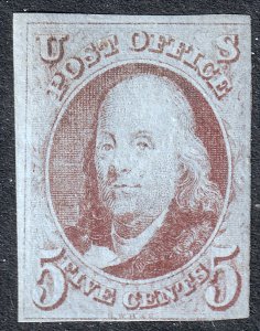 #1 Mint RG, F-VF, 3 margins (CV $2,100) (CV $2100 - ID36735) - Joseph Luft