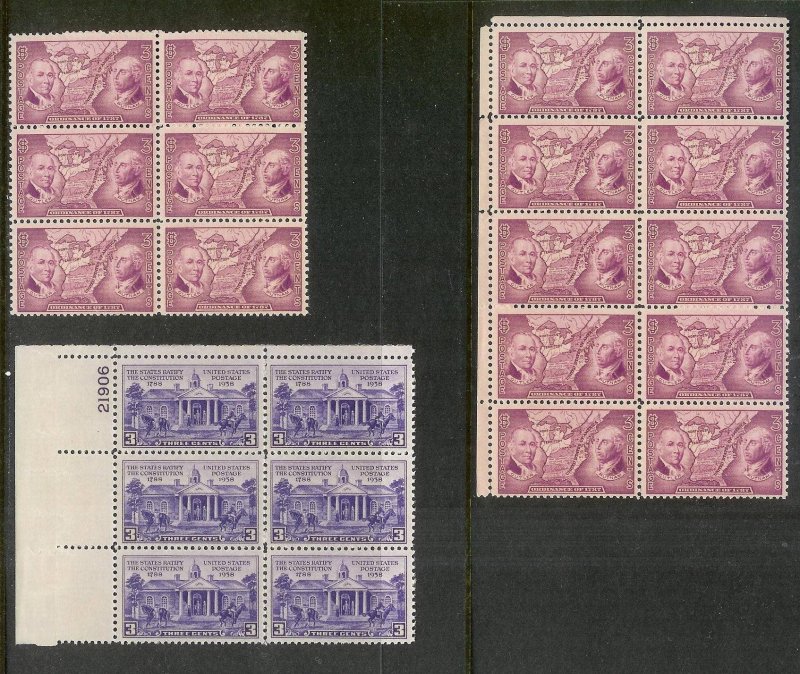 UNITED STATES (198) Blocks/Plate Blocks/Strips Stamps ALL Never Hinged FV=$67+