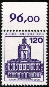 GERMANY BERLIN 1977-87 120pf GERMAN CASTLES MARGIN MINT (NH) SGB522c P.14 SUPERB