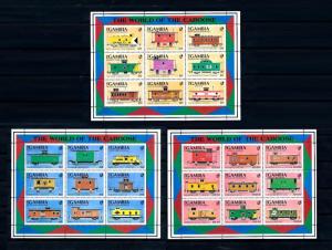 [62249] Gambia 1991 Railway Train Eisenbahn Chemin De Fer 3 Sheets MNH