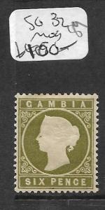 GAMBIA (P1701B) QV CAMEO 6D  SG 32  MOG 