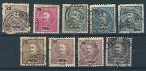 Funchal 9 Different Used F/VF 1897-99  SCV $17.50