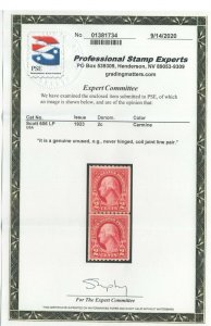 #606 Line Pair Mint VF-XF OG NH w/PSE cert.    (JH 3/1) GP