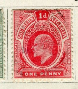 NIGERIA; 1907 early classic ED VII issue fine used 1d. value
